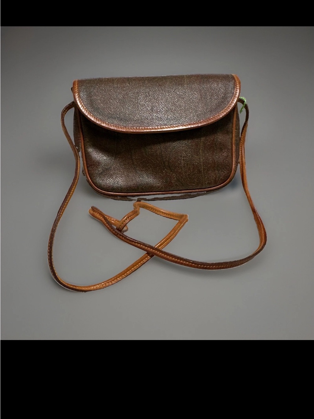 Vintage ETRO Milano Paisley Crossbody Bag – Made in Italy – Brown Multicolor